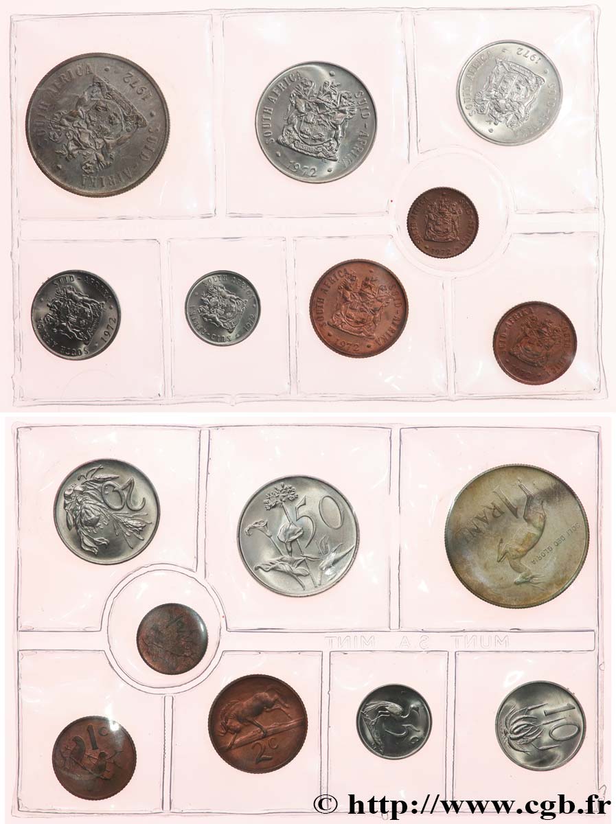 AFRIQUE DU SUD Série FDC 8 monnaies 1972  FDC 