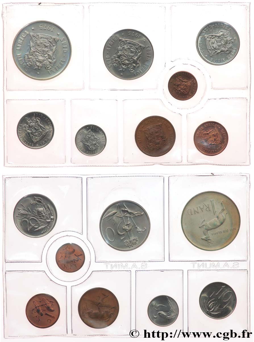 AFRIQUE DU SUD Série FDC 8 monnaies 1975  FDC 