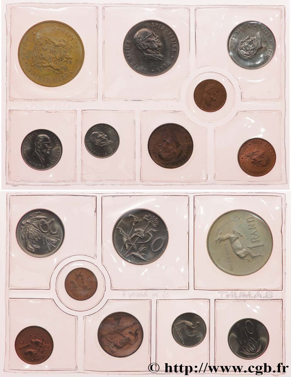 AFRIQUE DU SUD Série FDC 8 monnaies 1976  FDC 