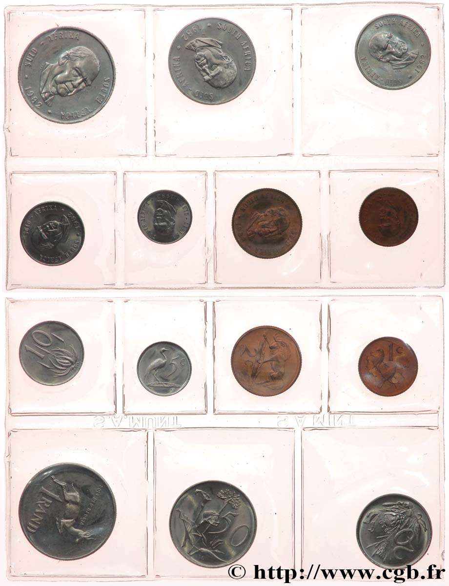 AFRIQUE DU SUD Série FDC 7 monnaies 1982  FDC 