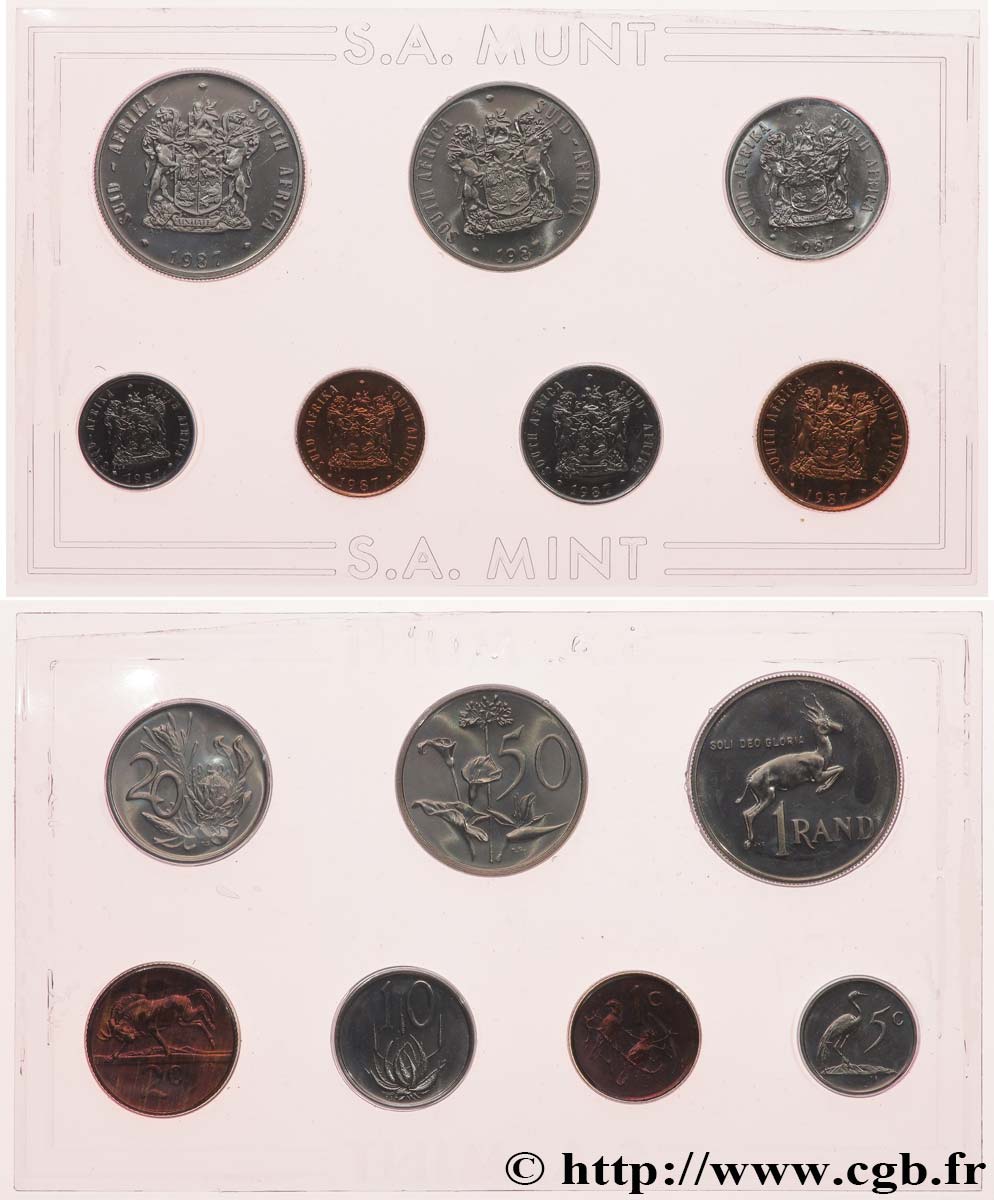 AFRIQUE DU SUD Série FDC 7 monnaies 1987  FDC 
