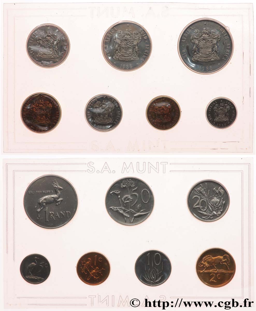 AFRIQUE DU SUD Série FDC 7 monnaies 1988  FDC 