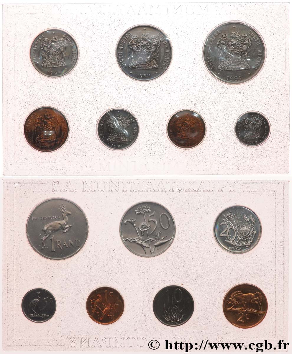 SOUTH AFRICA Série FDC 7 monnaies 1989  MS 