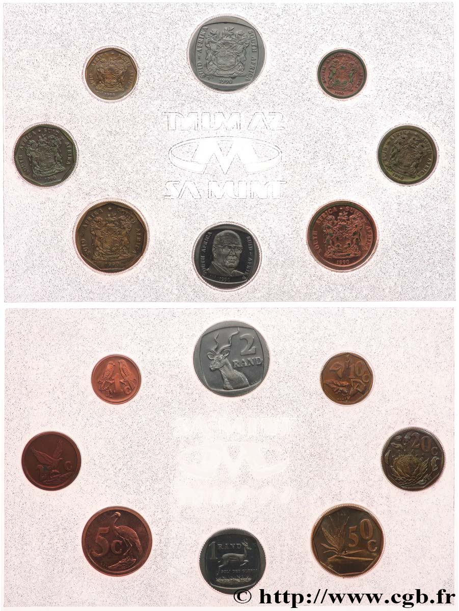 SOUTH AFRICA Série FDC 8 monnaies 1990  MS 