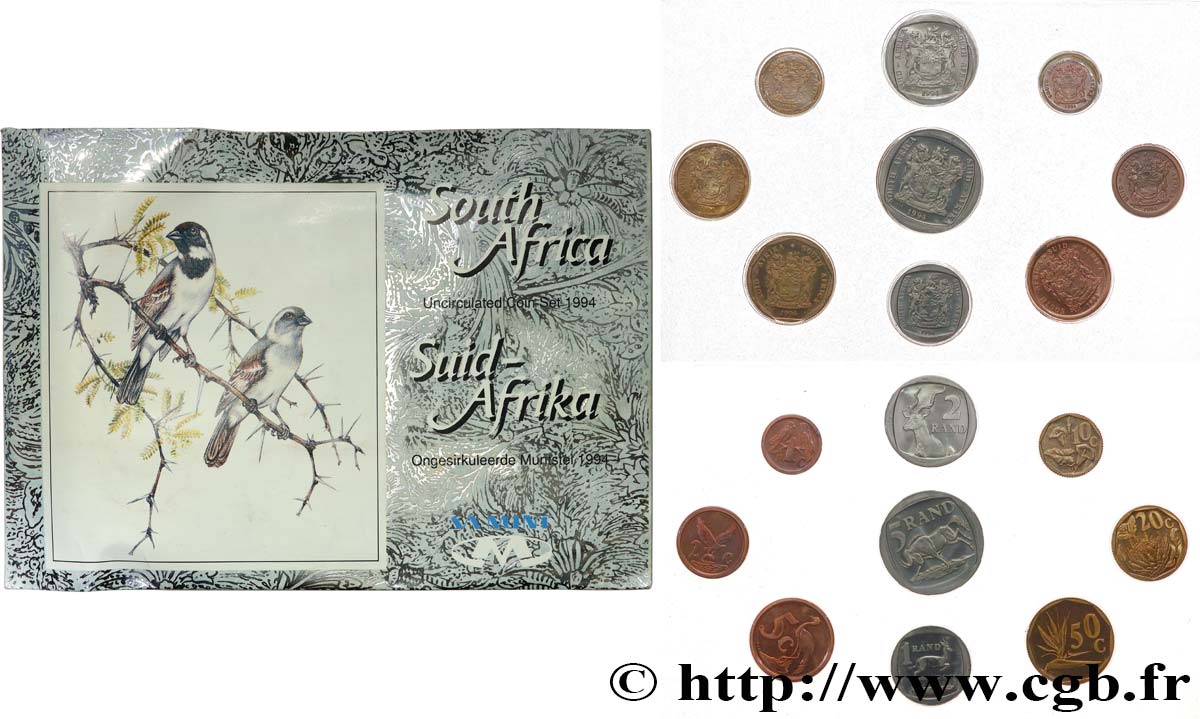 AFRIQUE DU SUD Série FDC 9 monnaies 1994  FDC 