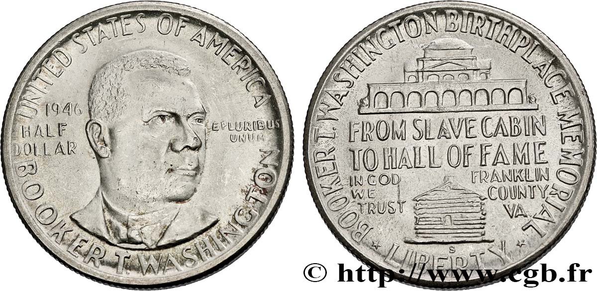 STATI UNITI D AMERICA 1/2 Dollar Booker T. Washington Memorial 1946 San Francisco SPL 