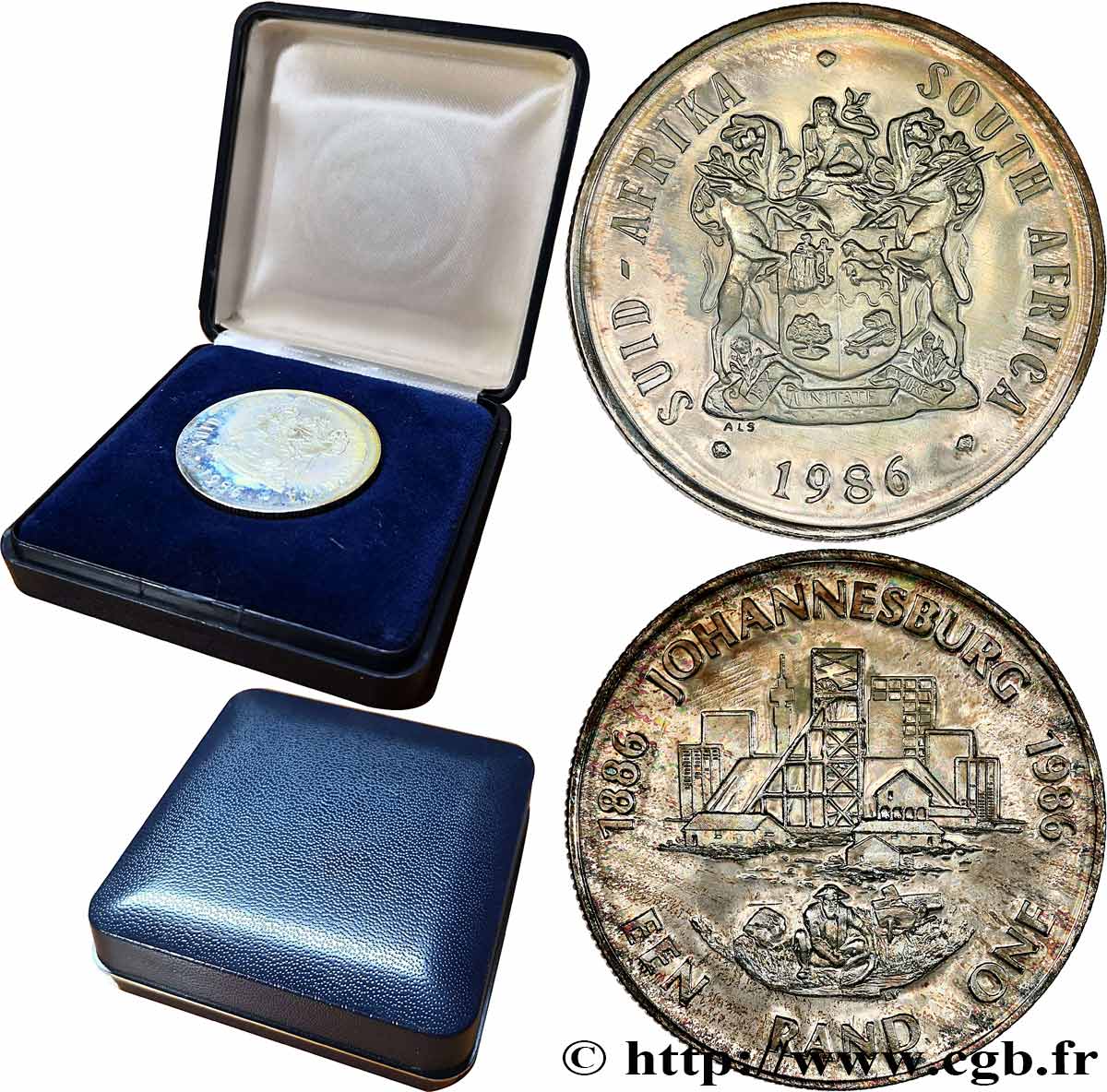 SUDÁFRICA 1 Rand Proof Centenaire de Johannesbourg 1986  SC 