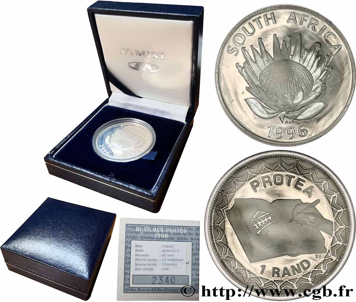SOUTH AFRICA 1 Rand Proof La Constitution 1996  MS 