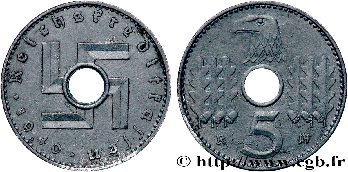 ALLEMAGNE 5 Reichspfennig frappe militaire 1940 Berlin TTB+ 