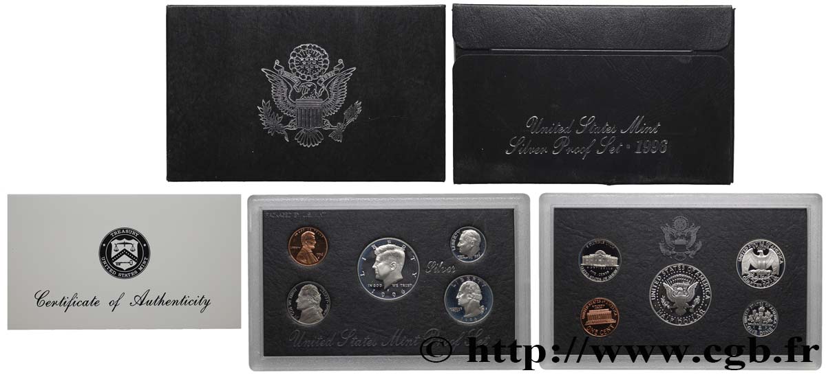 STATI UNITI D AMERICA Série Proof Set 1 & 5 Cents, 1 Dime, Quarter Dollar et Half Dollar 1996 S- San Francisco FDC 