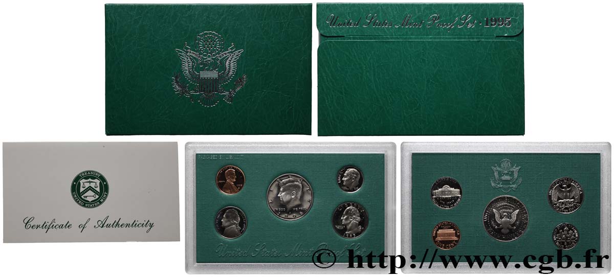 STATI UNITI D AMERICA Série Proof Set 1 & 5 Cents, 1 Dime, Quarter Dollar & Half Dollar 1995 S- San Francisco FDC 