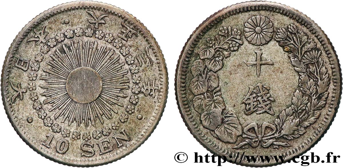 JAPON 10 Sen an 3 ère Taishō 1914  TTB 