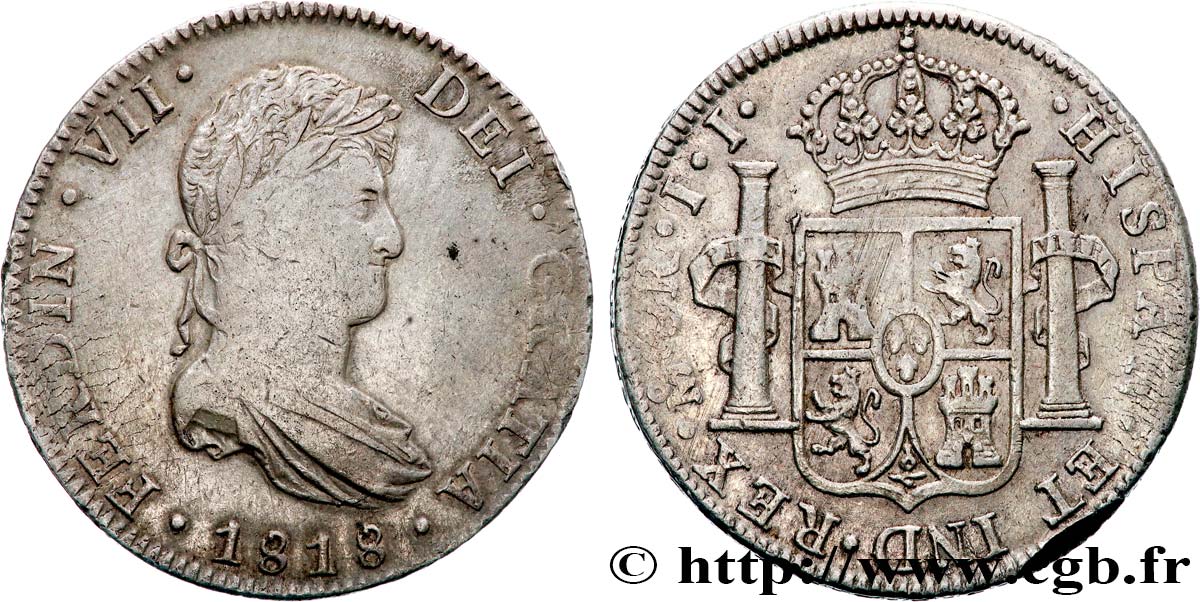 MEXIKO 8 Reales Ferdinand VII 1818 Mexico fSS 