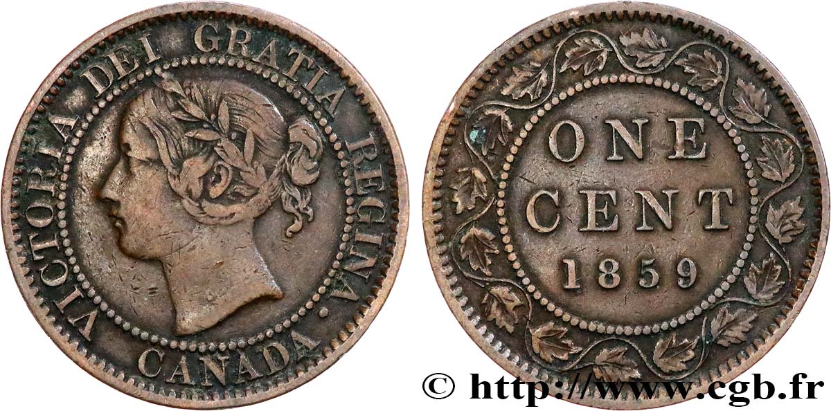 CANADA 1 Cent Victoria 1859  BB 