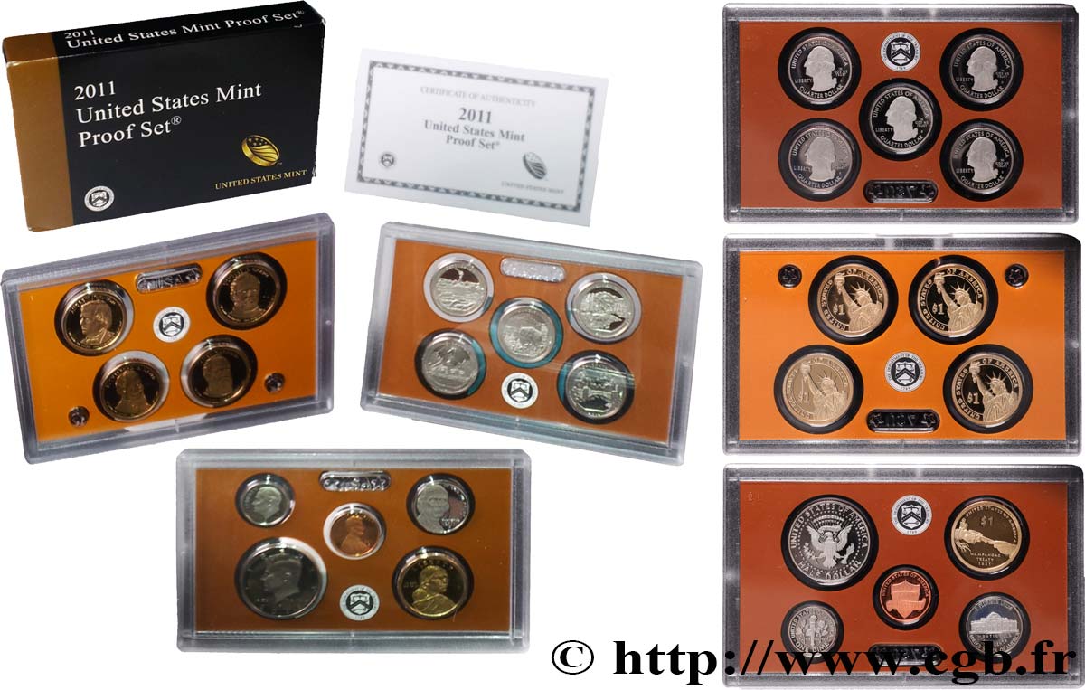 ÉTATS-UNIS D AMÉRIQUE SILVER PROOF SET - 14 monnaies 2011 S- San Francisco FDC 