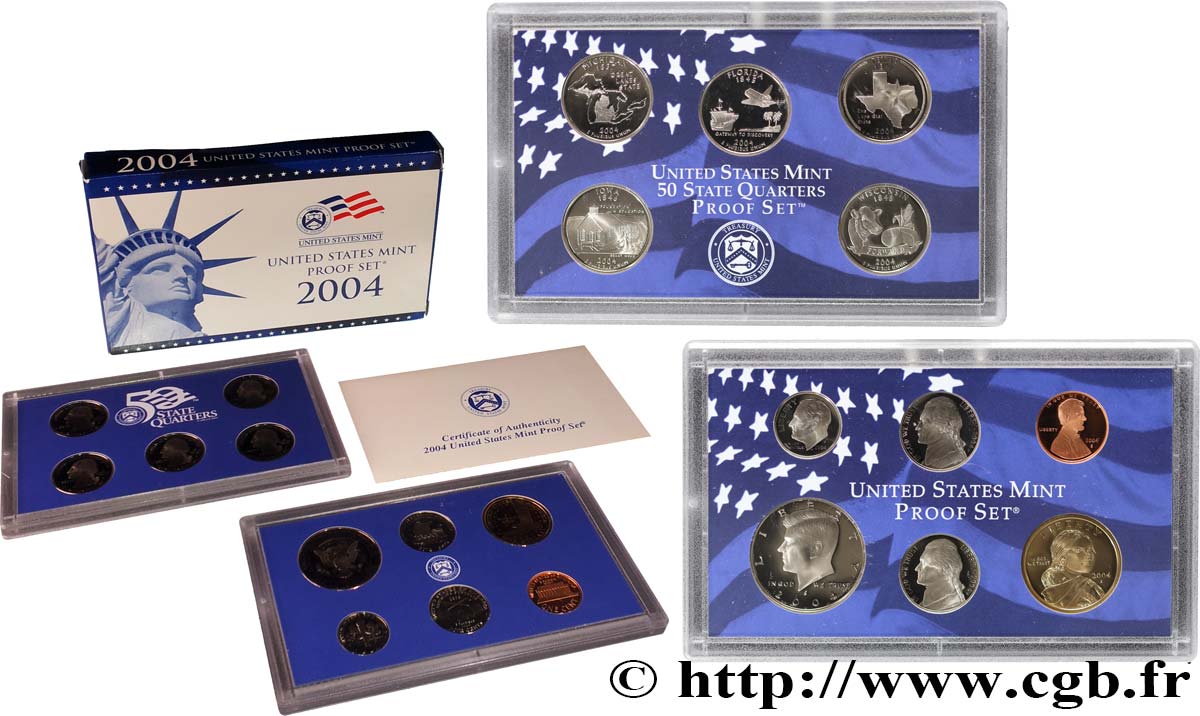 VEREINIGTE STAATEN VON AMERIKA PROOF SET - 11 monnaies 2004 S- San Francisco ST 