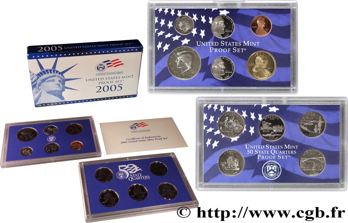 ESTADOS UNIDOS DE AMÉRICA PROOF SET - 11 monnaies 2005 S- San Francisco FDC 