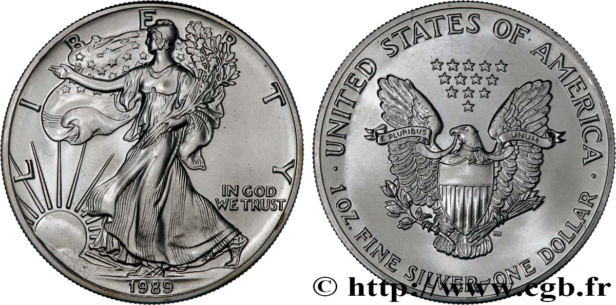 ÉTATS-UNIS D AMÉRIQUE 1 Dollar type Silver Eagle 1989 Philadelphie SPL 