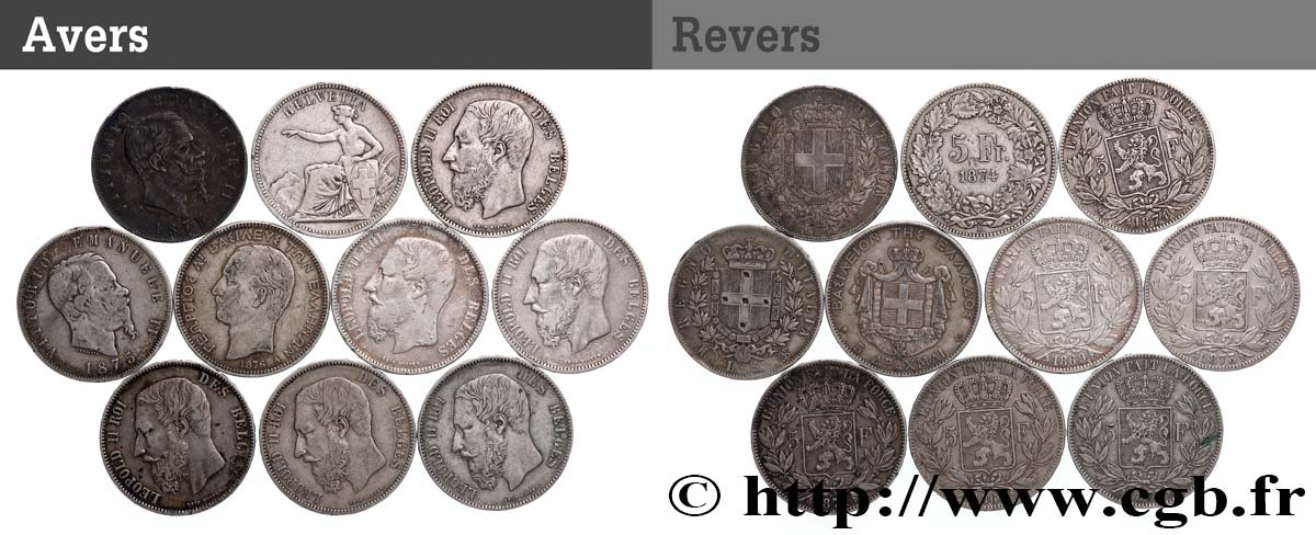 SILVER INVESTMENT Lot de 10 écus de 5 Francs n.d.  VF 