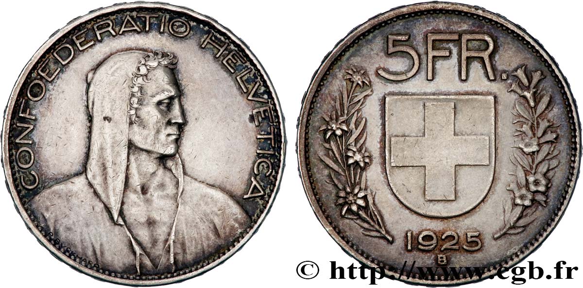 SUIZA 5 Francs berger 1925 Berne MBC 