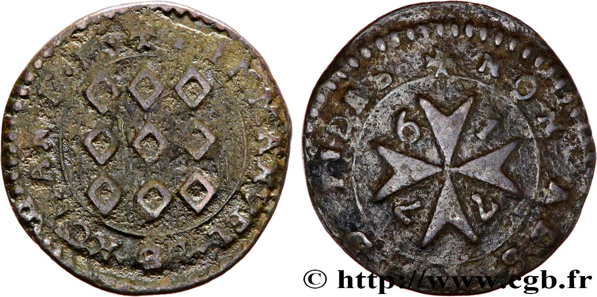 MALTE 1 Grano Emmanuel de Rohan 1776  TB 