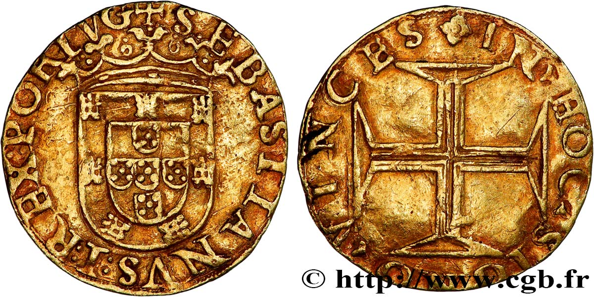 PORTUGAL - KINGDOM OF PORTUGAL - SEBASTIAN Cruzado (500 reis) n.d. Lisbonne XF 