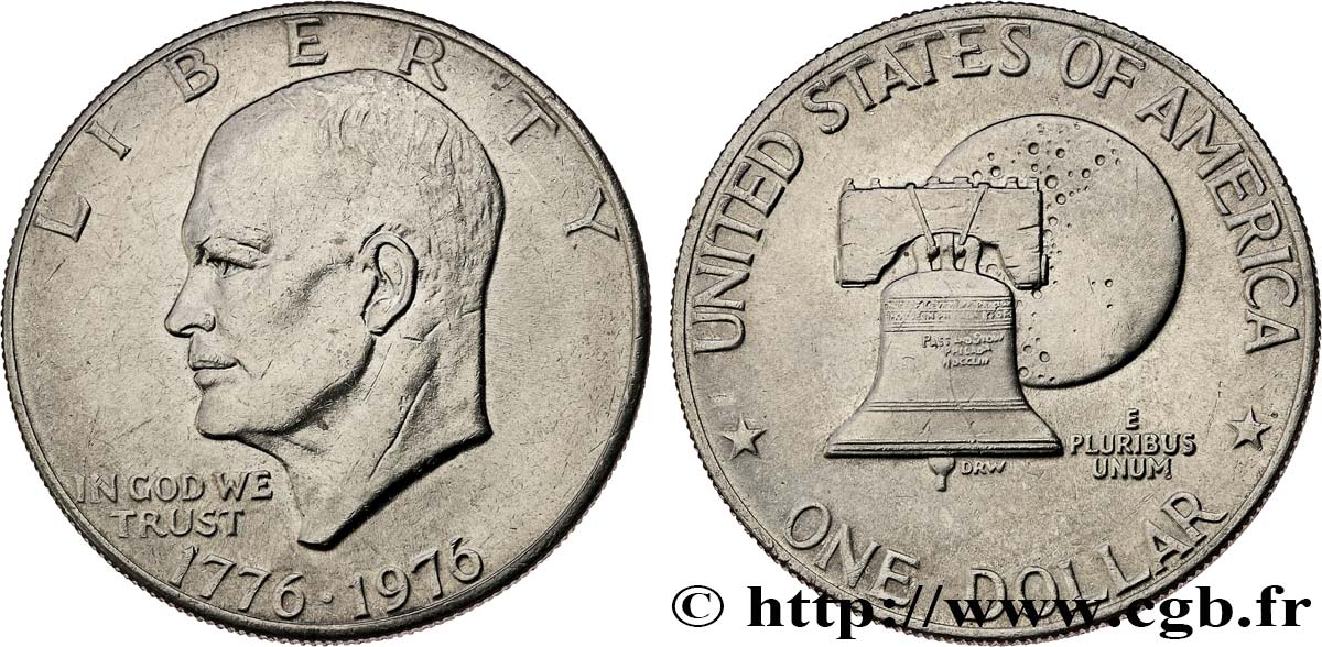 UNITED STATES OF AMERICA 1 Dollar Eisenhower bicentenaire 1976 Philadelphie AU 