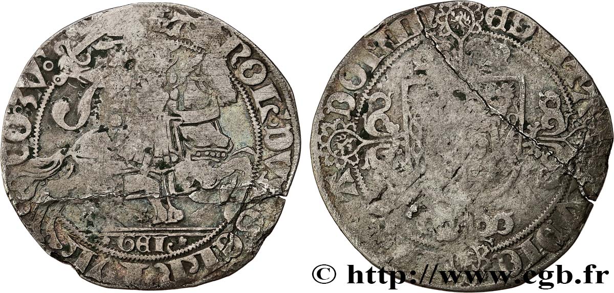 DUCHY OF GUELDERS - CHARLES OF EGMOND Snaphaan ou cavalier d argent n.d. Ruremonde VF 