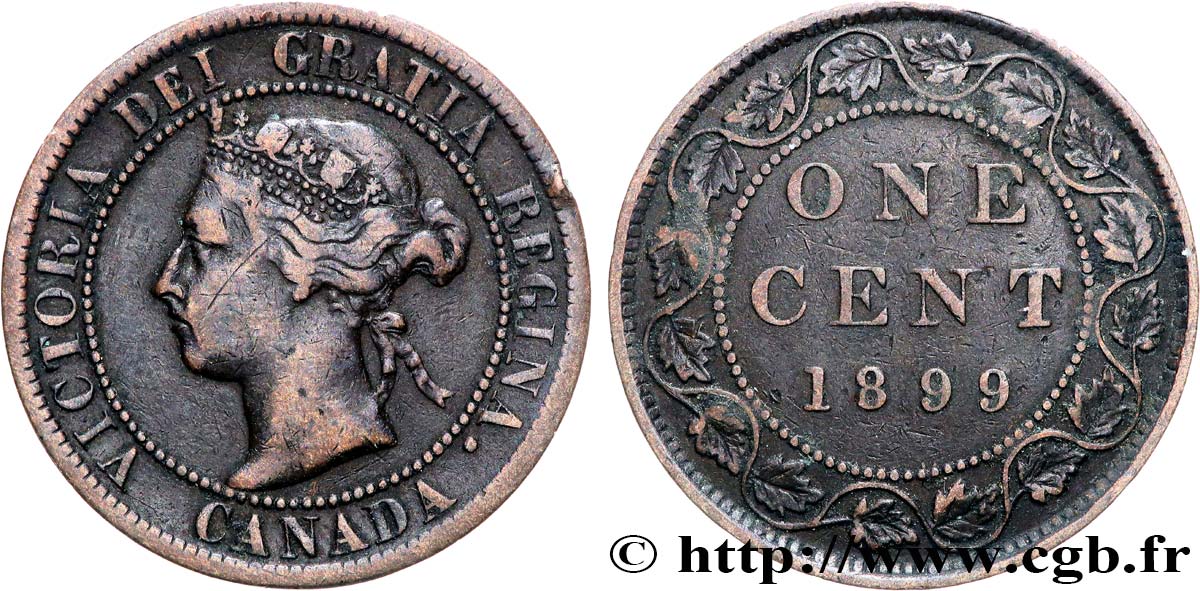 CANADá
 1 Cent Victoria 1899  BC+ 