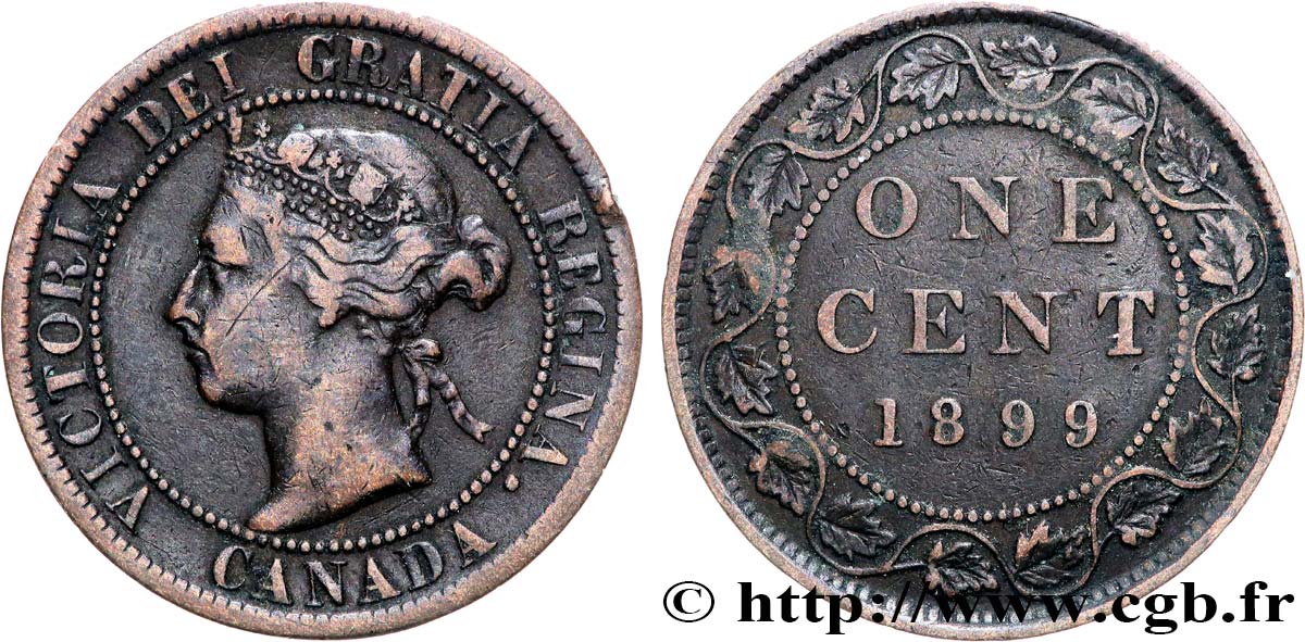 CANADA 1 Cent Victoria 1899  VF 