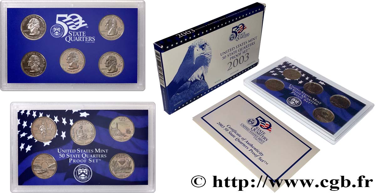 UNITED STATES OF AMERICA Série Proof 5 Monnaies 2003 S- San Francisco MS 