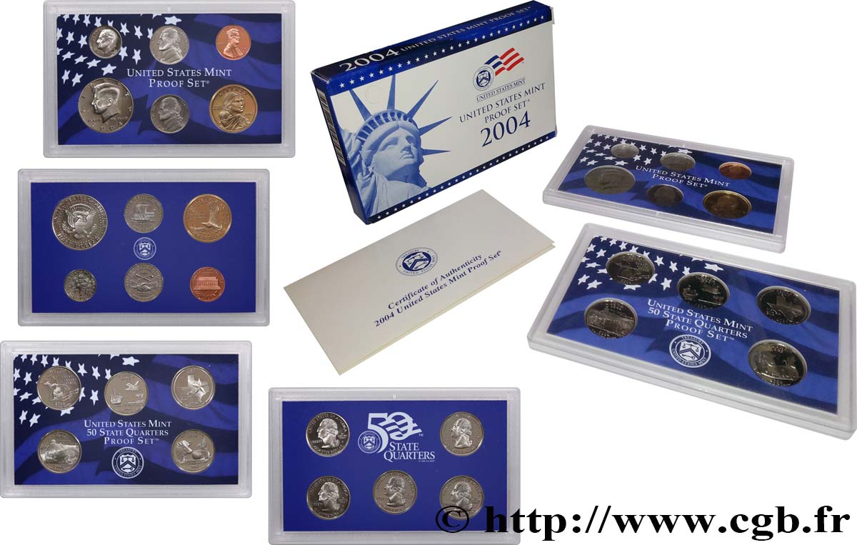 UNITED STATES OF AMERICA PROOF SET - 11 monnaies 2004 S- San Francisco MS 