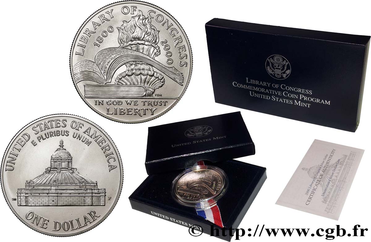 UNITED STATES OF AMERICA 1 Dollar - Library of Congress - Bicentenaire 2000 Philadelphie MS 
