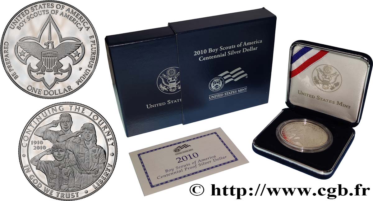 UNITED STATES OF AMERICA 1 Dollar Proof - Boy Scouts of America Centonnial 2010 Philadelphie - P MS 