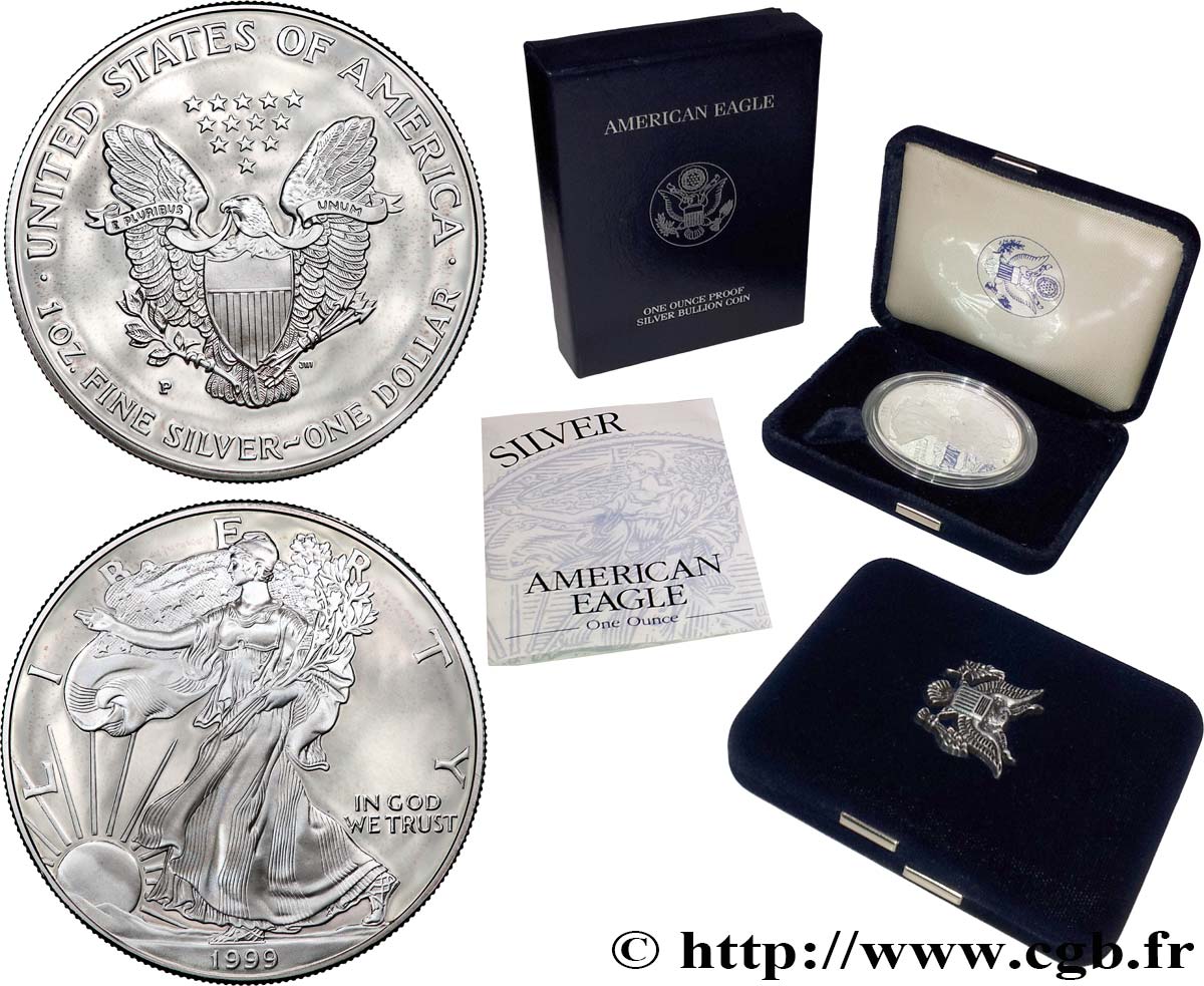 ÉTATS-UNIS D AMÉRIQUE 1 Dollar type Silver Eagle Proof 1999 Philadelphie FDC 
