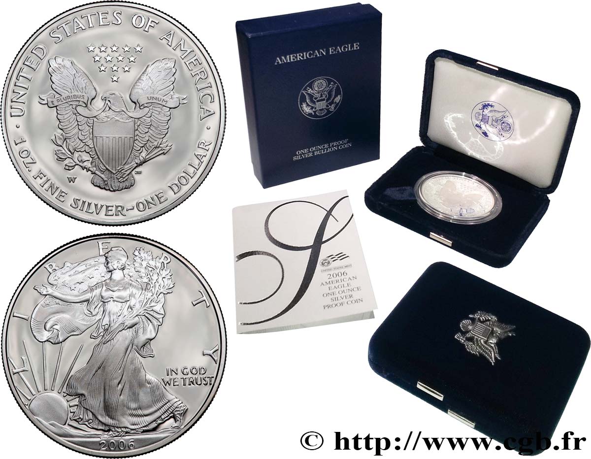 STATI UNITI D AMERICA 1 Dollar Proof type Silver Eagle 2006 West Point - W FDC 