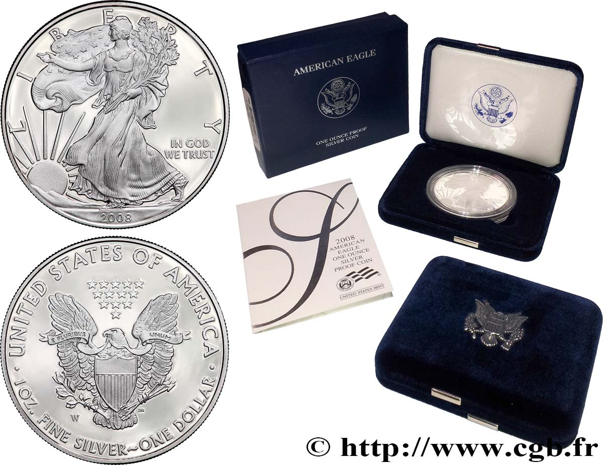 VEREINIGTE STAATEN VON AMERIKA 1 Dollar Proof type Silver Eagle 2008 West Point - W ST 