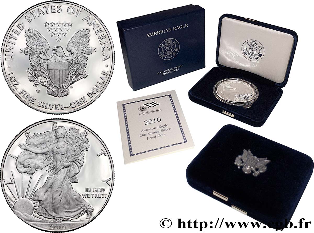 ÉTATS-UNIS D AMÉRIQUE 1 Dollar Proof type Silver Eagle 2010 West Point - W FDC 