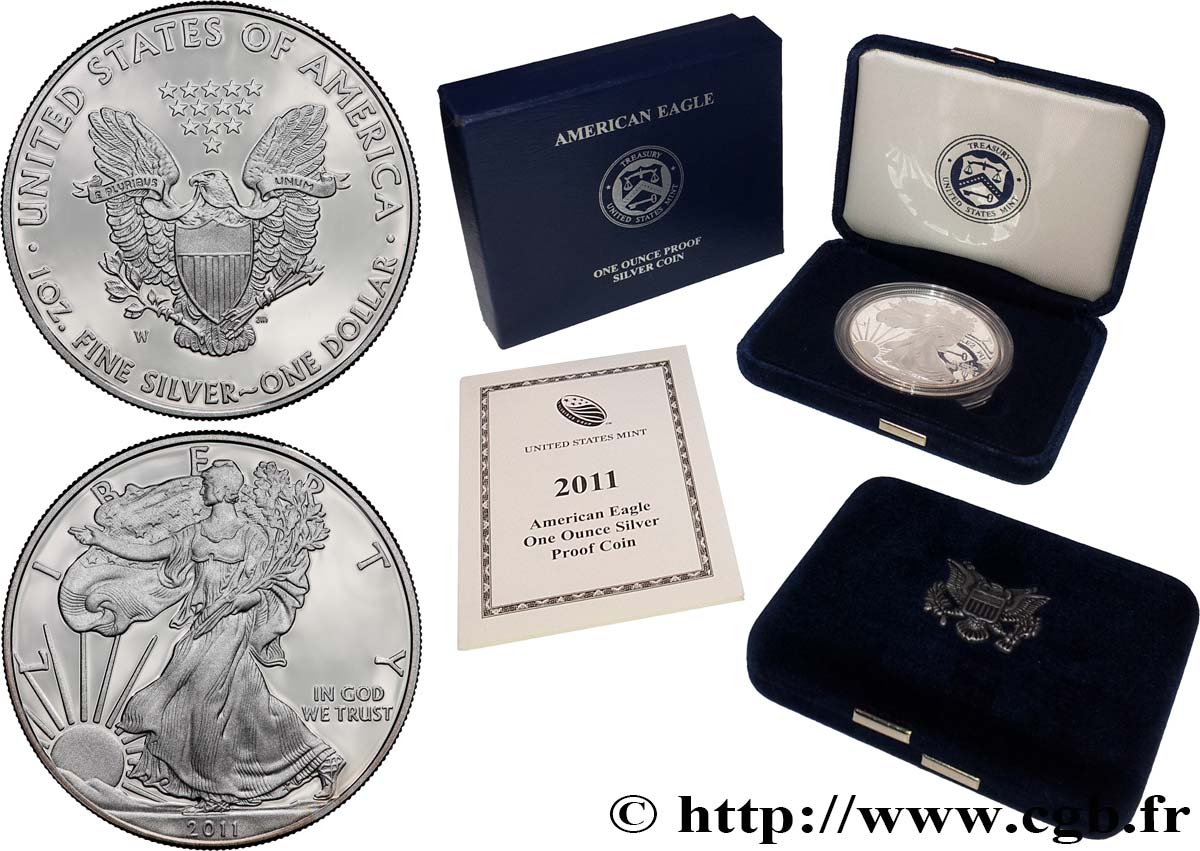STATI UNITI D AMERICA 1 Dollar Proof type Silver Eagle 2011 West Point - W FDC 