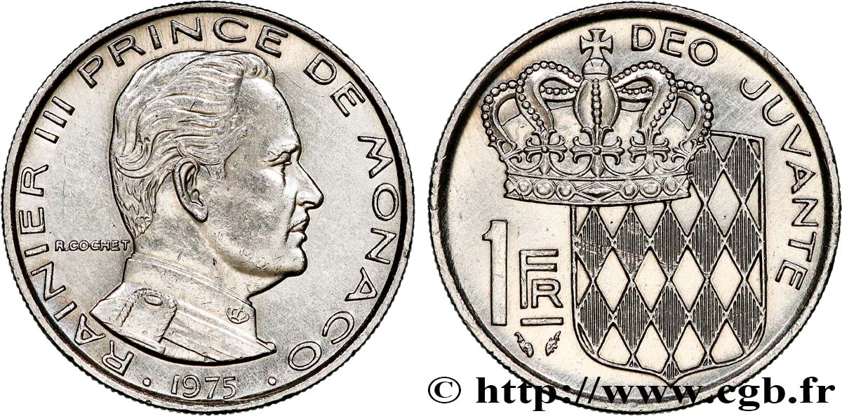 MONACO 1 Franc Rainier III 1975 Paris SUP 