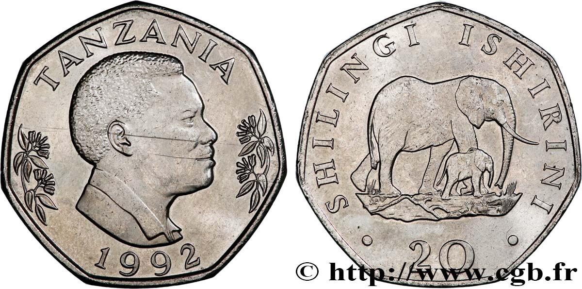 新しいコレクション président Shilingi 20 TANZANIA Ali 1992 Mwinyi Hassan 洋楽