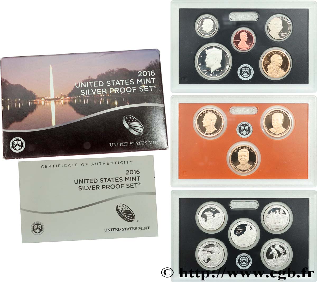 UNITED STATES OF AMERICA SILVER PROOF SET - 13 monnaies 2016 S- San Francisco MS 