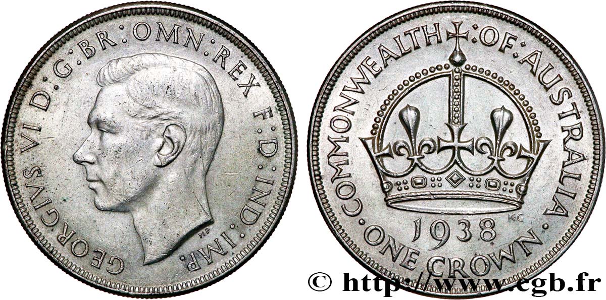 AUSTRALIA 1 Crown Georges VI 1938 Melbourne MBC 