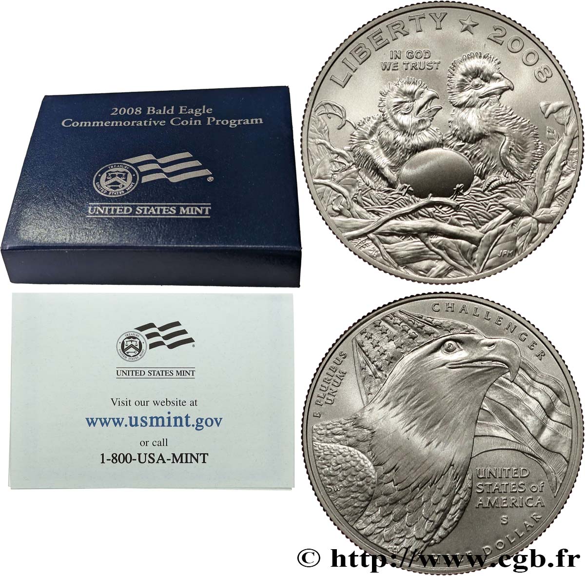 UNITED STATES OF AMERICA Half Dollar - Bald Eagle Recovery and National Emblem 2008 San Francisco MS 