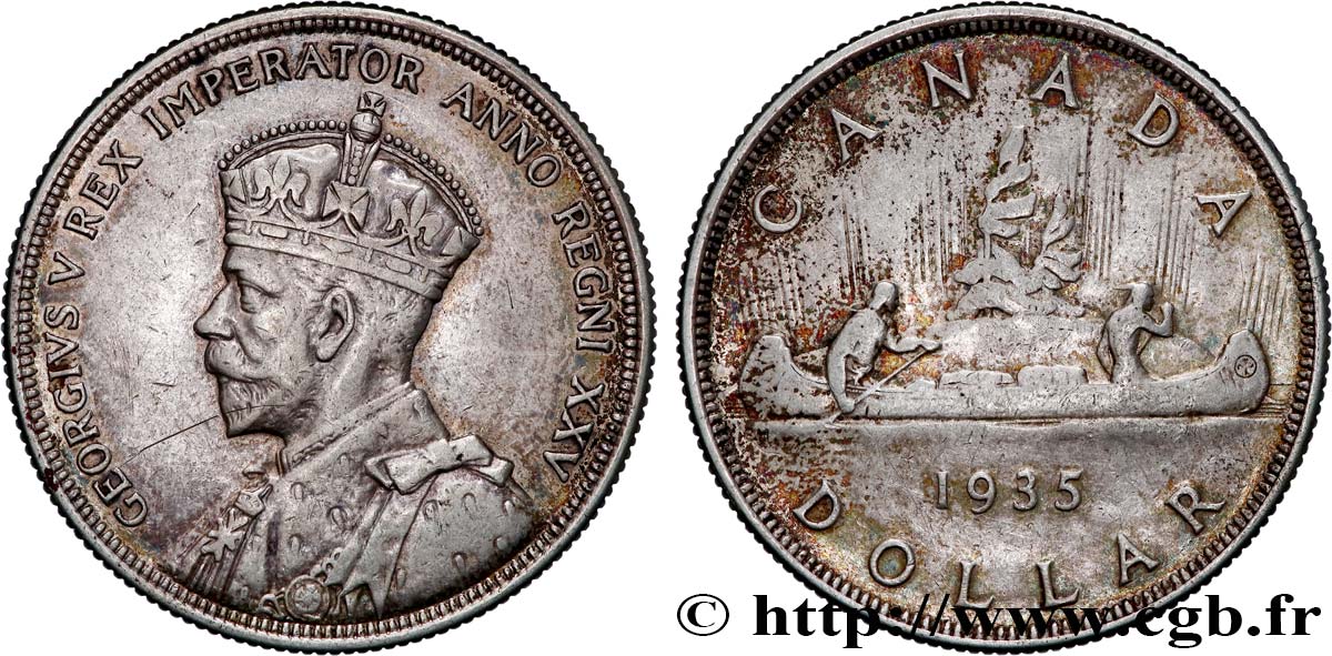 KANADA 1 Dollar Georges V jubilé d’argent 1936  fSS 