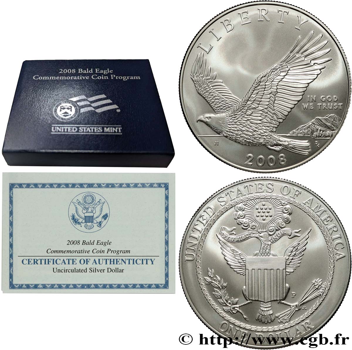 ÉTATS-UNIS D AMÉRIQUE 1 Dollar - Bald Eagle Recovery and National Emblem 2008 Philadelphie FDC 