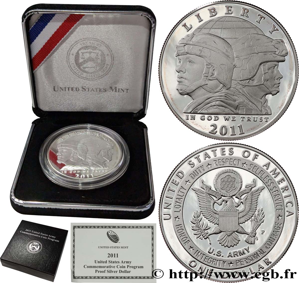 ÉTATS-UNIS D&nbsp;AMÉRIQUE 1 Dollar Proof - U.S. Army 2011 Philadelphie SPL 