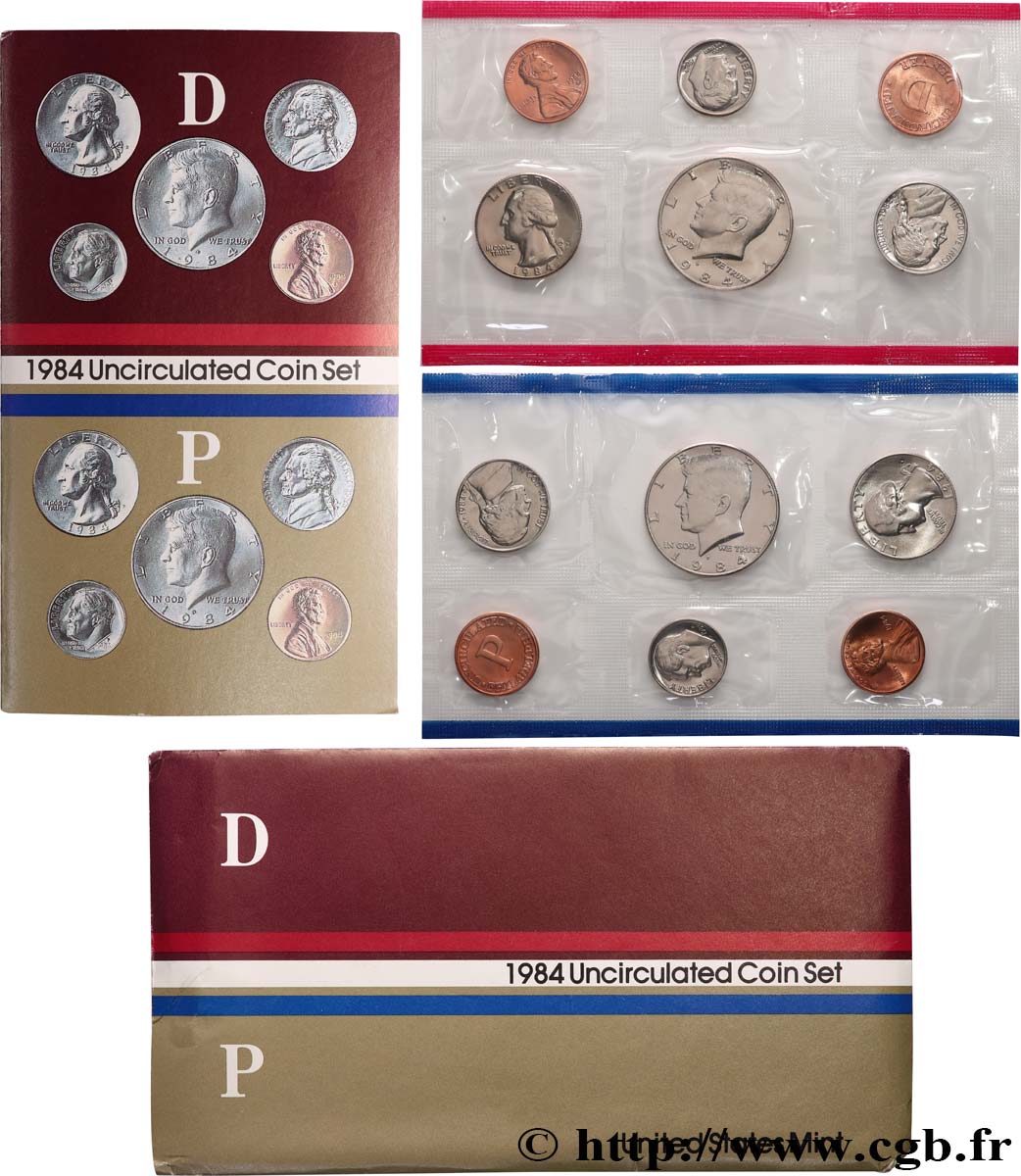 STATI UNITI D AMERICA Série 13 monnaies - Uncirculated  Coin 1984  FDC 