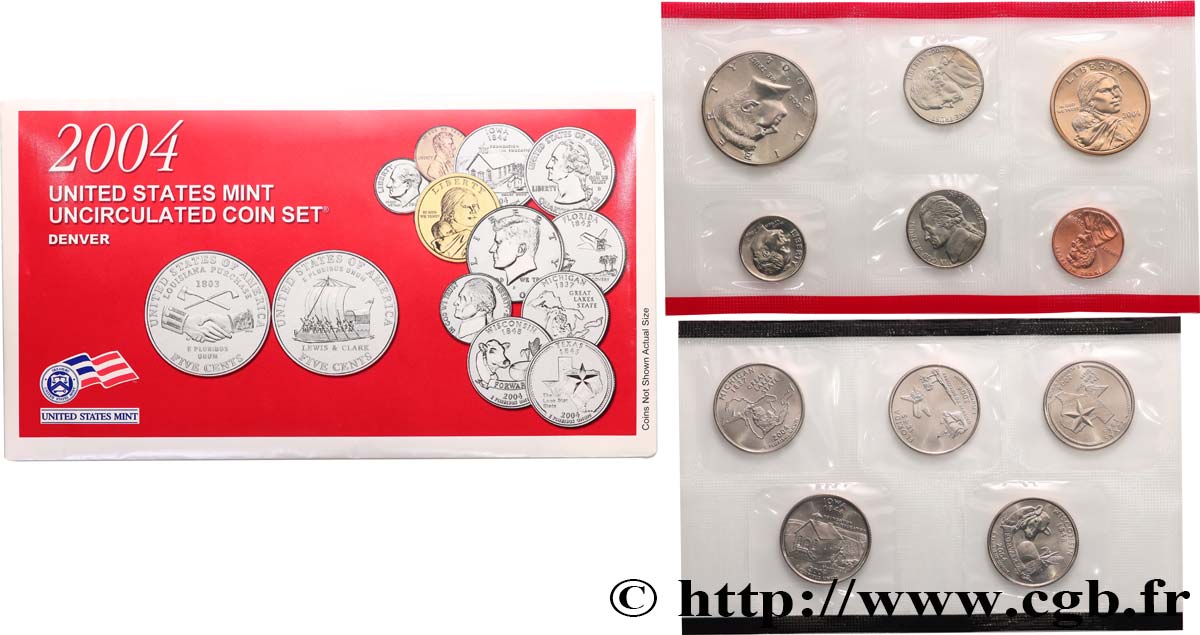 ÉTATS-UNIS D AMÉRIQUE Série 11 monnaies - Uncirculated Coin set 2004 Denver FDC 