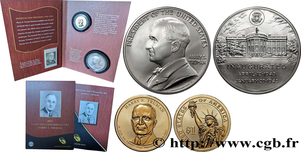 UNITED STATES OF AMERICA COIN AND CHRONICLES SET - HARRY S. TRUMAN 2015  MS 